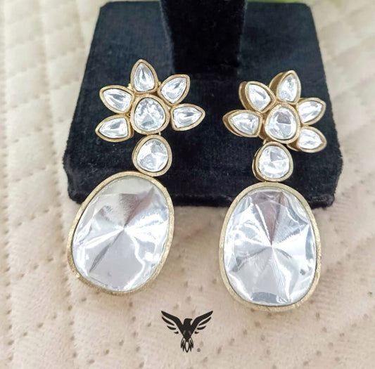 Rishika Kundan Earings In White For Womens