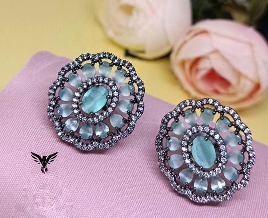 Shareen Diamond Earings In Turquoise For Women