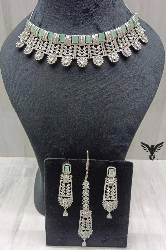 Adah CZ Choker In Mint For Women