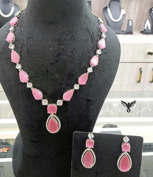 Jyotica Pink Stone Necklace For women