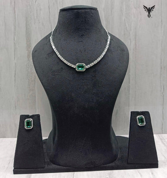 Toshi Diamond Neckace In Emerald  For Women