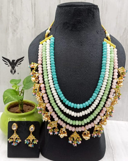 Qasira layered kundan mala  for women