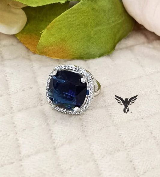 Rahida cz blue stone ring For Women