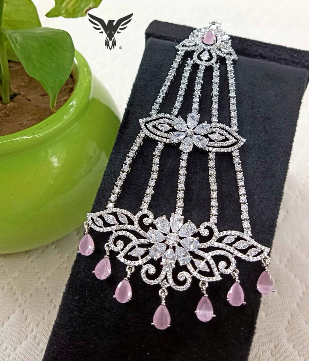 Ayat Diamond Mangtika In Pink Drops For Women