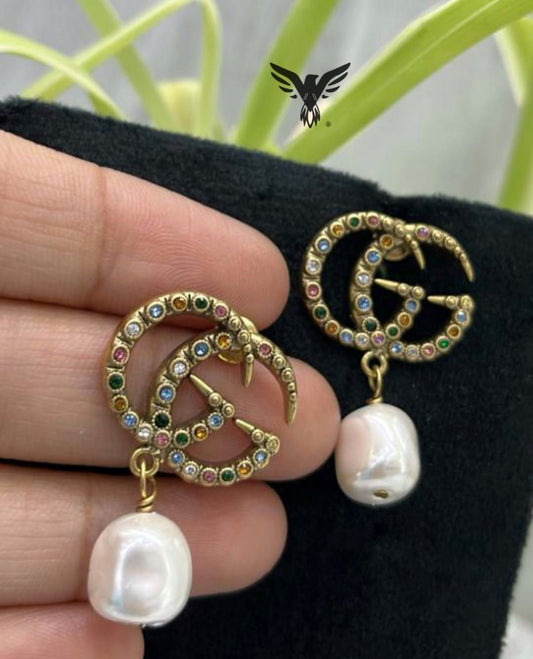 Gucci Inspired Pearl Drop Earings For Women