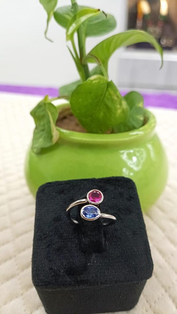 Aatish Stone ring In Ruby And Sapphire For Women