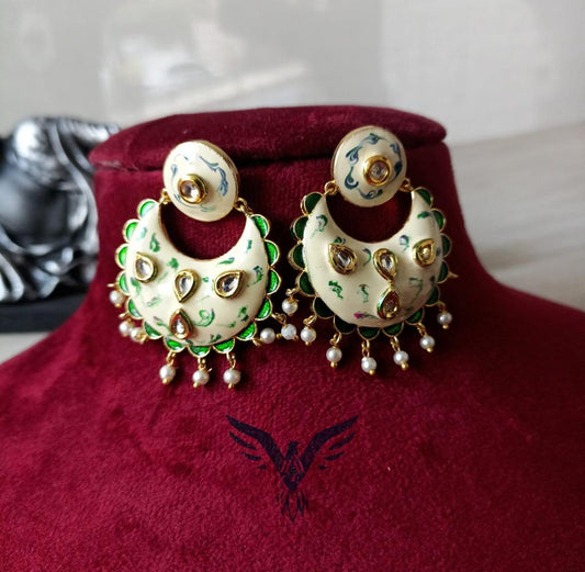 Anuv Kundan Handprint Earings For Women