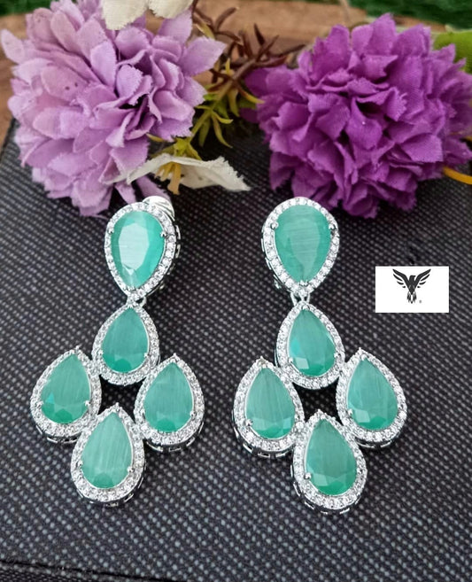 Kanishka Stone Earings In Turquoise For Women