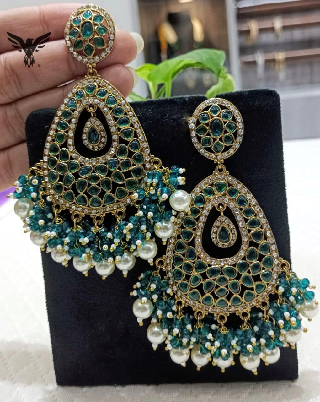 Harleen Polki Kundan Earing In Pearl Drop For Women