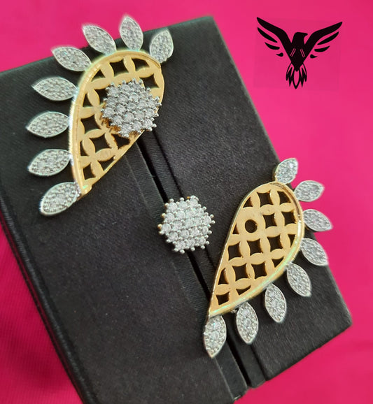 Tanvi Gold Plated Cz Earings With Attachable Studs