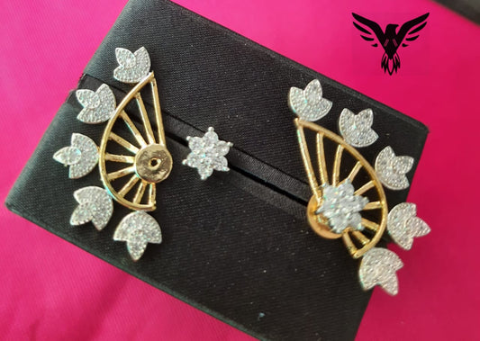 Mohi Gold Plated Cz Earings With Attachable Studs