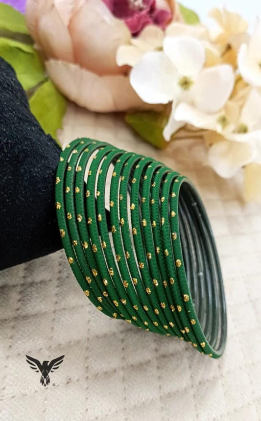 Triya Emerald green bangles For Women