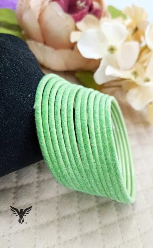 Vahini mint velvet bangles For Women