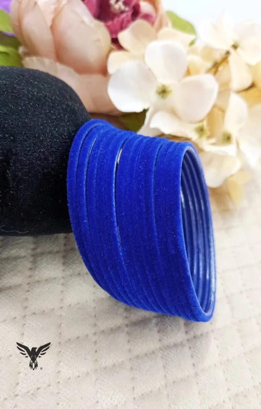 Vahini blue velvet bangles For Women