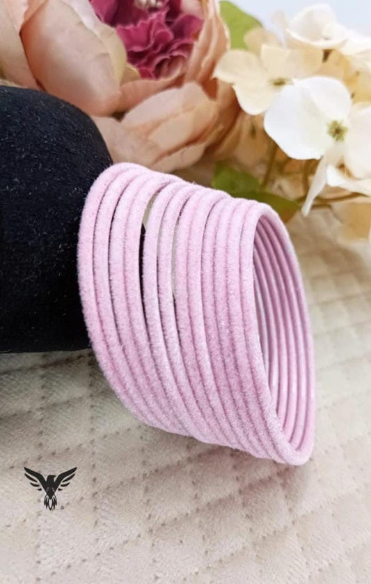 Vahini Light pink velvet bangles For Women