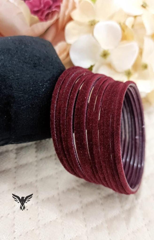 Vahini Brown velvet bangles For Women