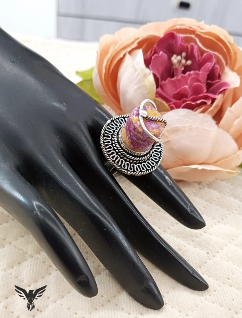 Pink german adjustable rings