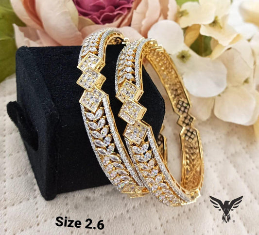 Sarika Diamond Gold Plated Bangles For Women