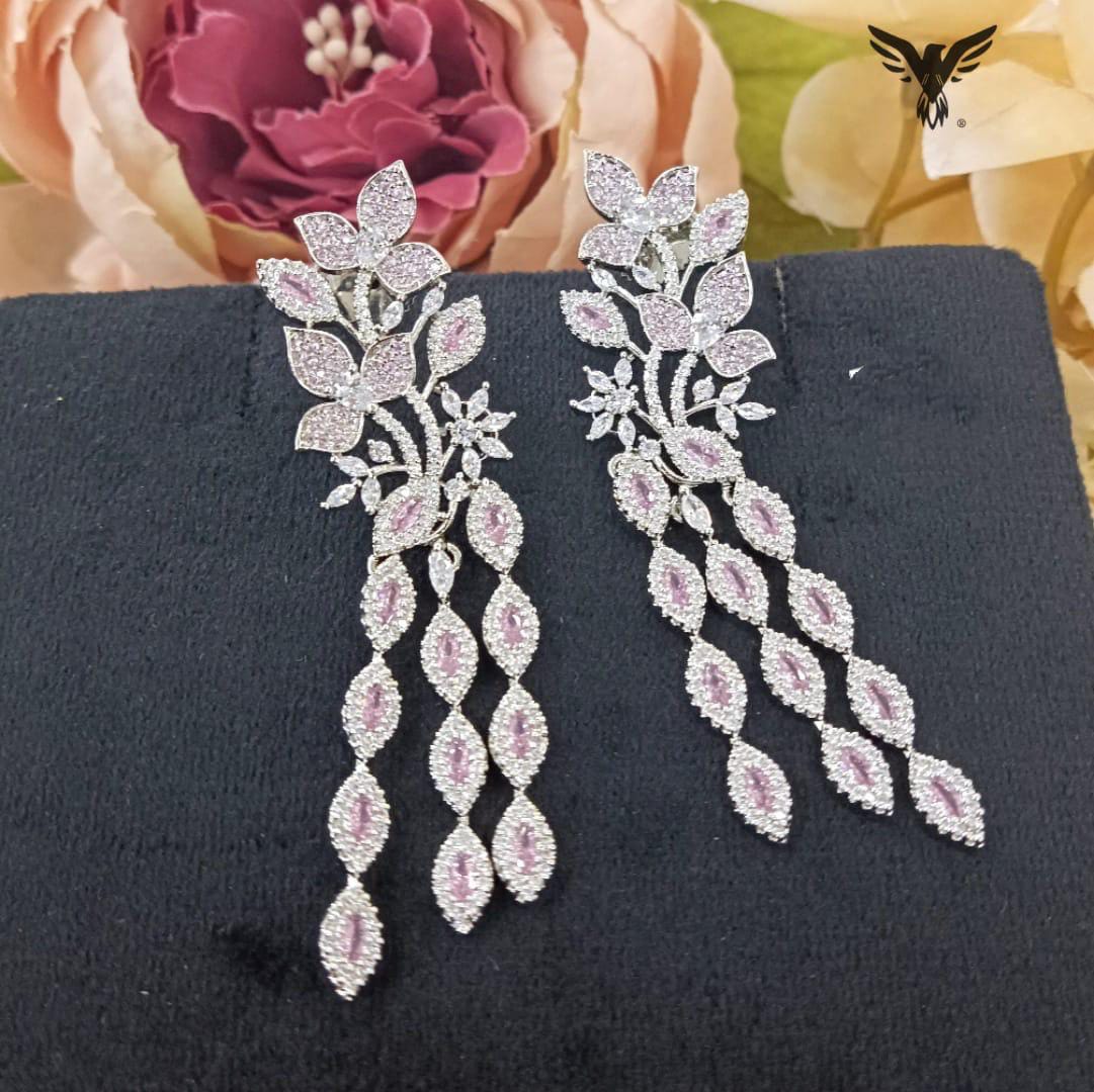 Saira Diamond Pink Earings For Women