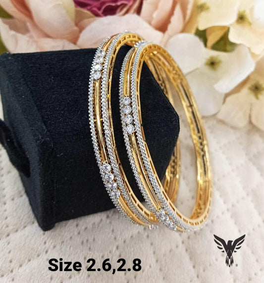 Sana Diamond Gold Plated Bangles For Women