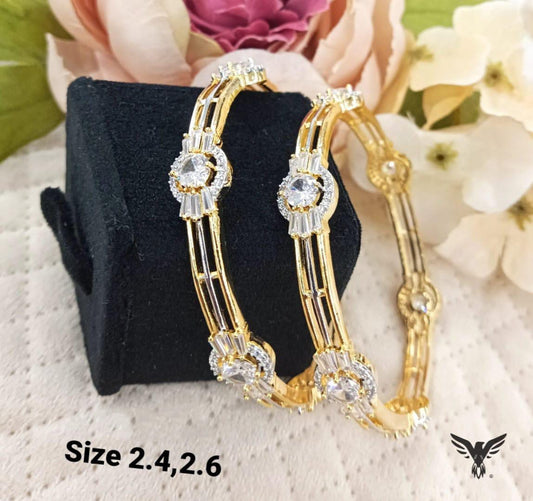 Misha Diamond Gold Plated Bangles For Women