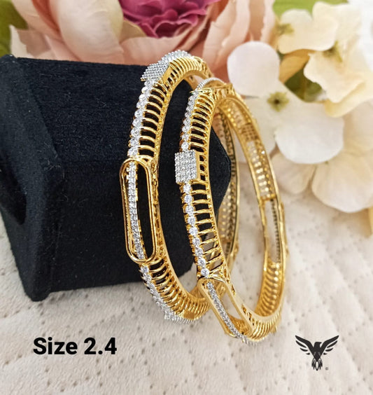 Charvi Diamond Gold Plated Bangles For Women