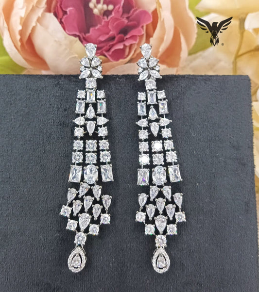 Fatima Diamond Black Polish Earings For Women