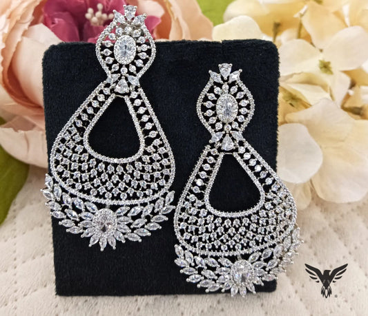 Aahana Silver Diamond Earings For Women