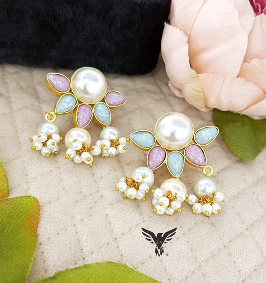 Alani Duzy Earring in Multicolour With Pearls For Women