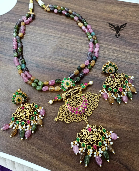 Sahara Gold plated necklaces in multicolour for women