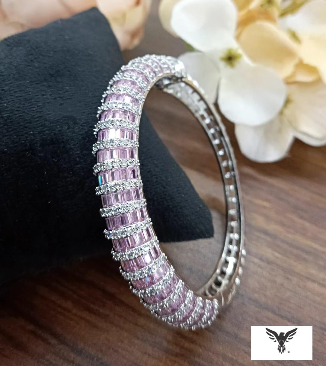 Brinda Beautiful  Diamond Bracelet in Pink For Women