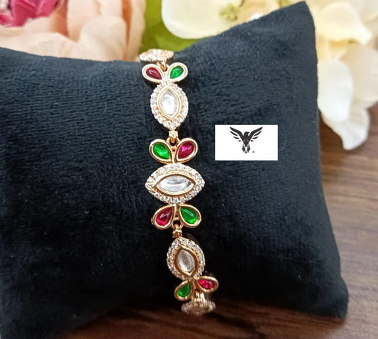 Wishi kundan Bracelets Gold plated for women