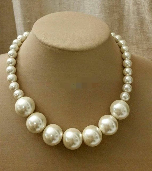 Fresh Water pearls in brass necklace For Women