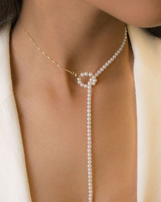 Fresh Water Pearls with Bow necklace For Women