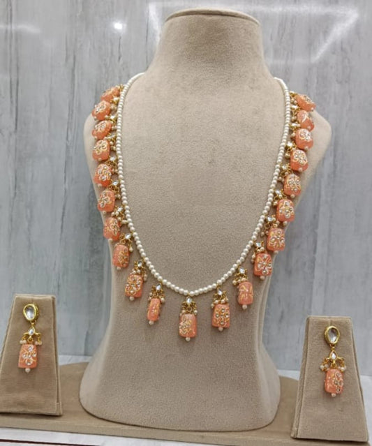 Peach Handpainted Tanjore malas from jaipur for girls and women