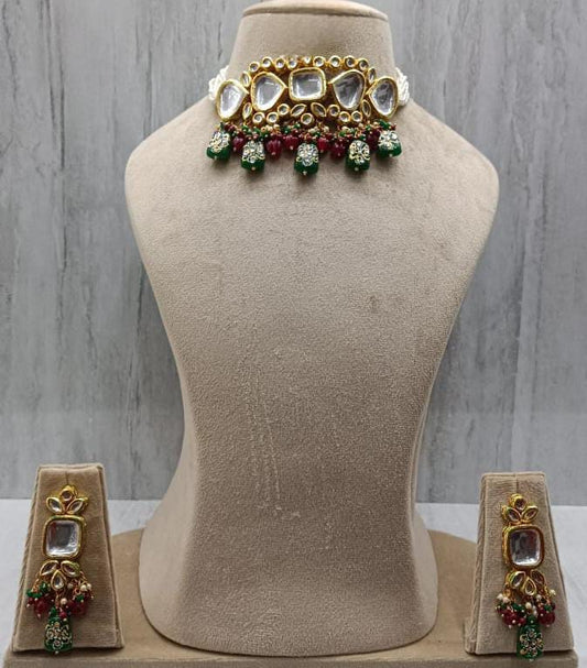 Handpainted Tanjore Choker green from jaipur for girls and women