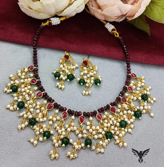 Vaani Paachi  necklace with Earrings In multi  For Women