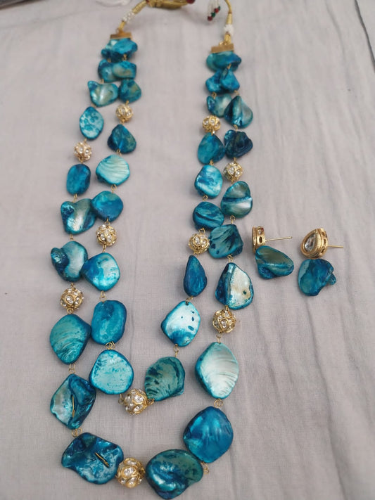 Elegant Turquoise double layered necklace mala for women