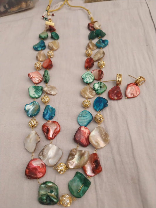 Elegant Multi double layered necklace mala for women
