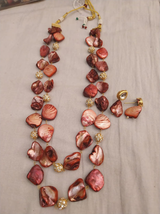 Elegant Ruby double layered necklace mala for women