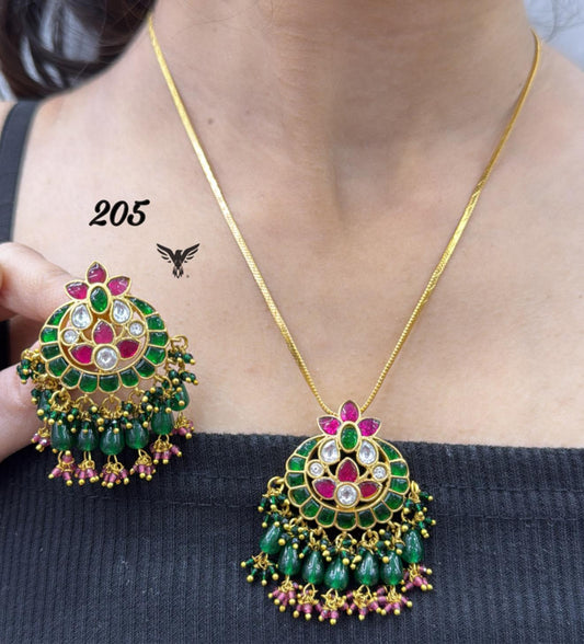 Elegant premium mosanite multi pendent set for women