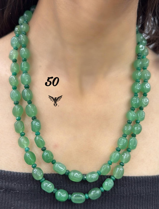 Mint beaded double layered mala for women