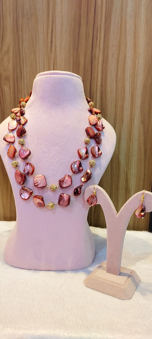 Unique Brown double layered necklace mala for women