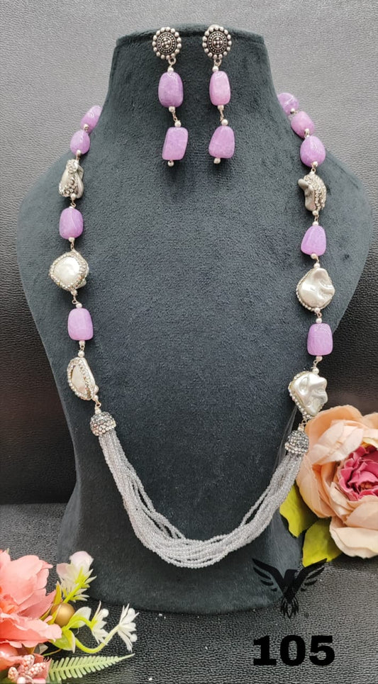 BAROQUE WITH HYDRO STONES MALA IN PURPLE FOR WOMEN