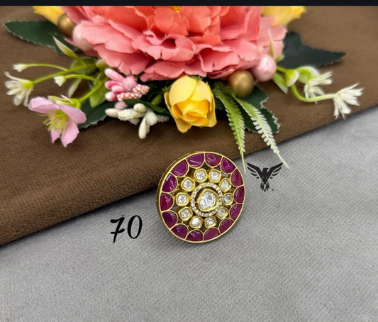 POLKI RING IN PURPLE FOR WOMEN