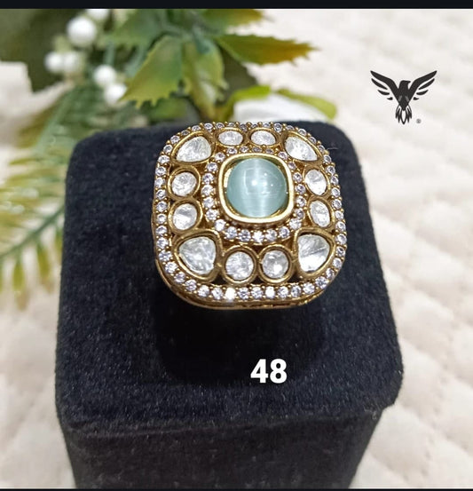 mhendi polish mossanite ring in for women