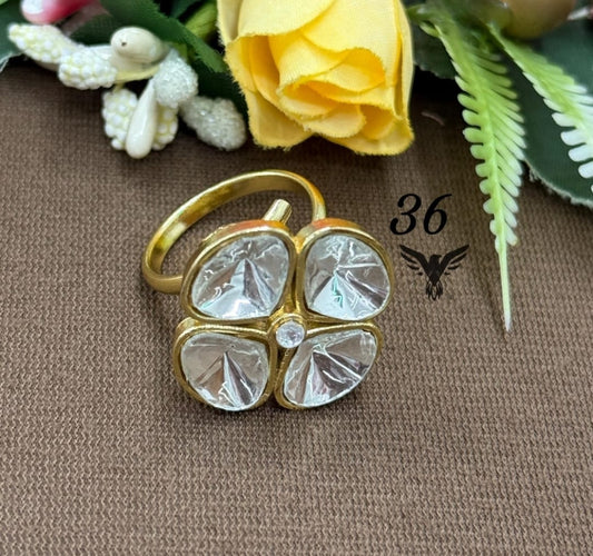 PEAR SHAPE  POLKI RING IN FOR WOMEN