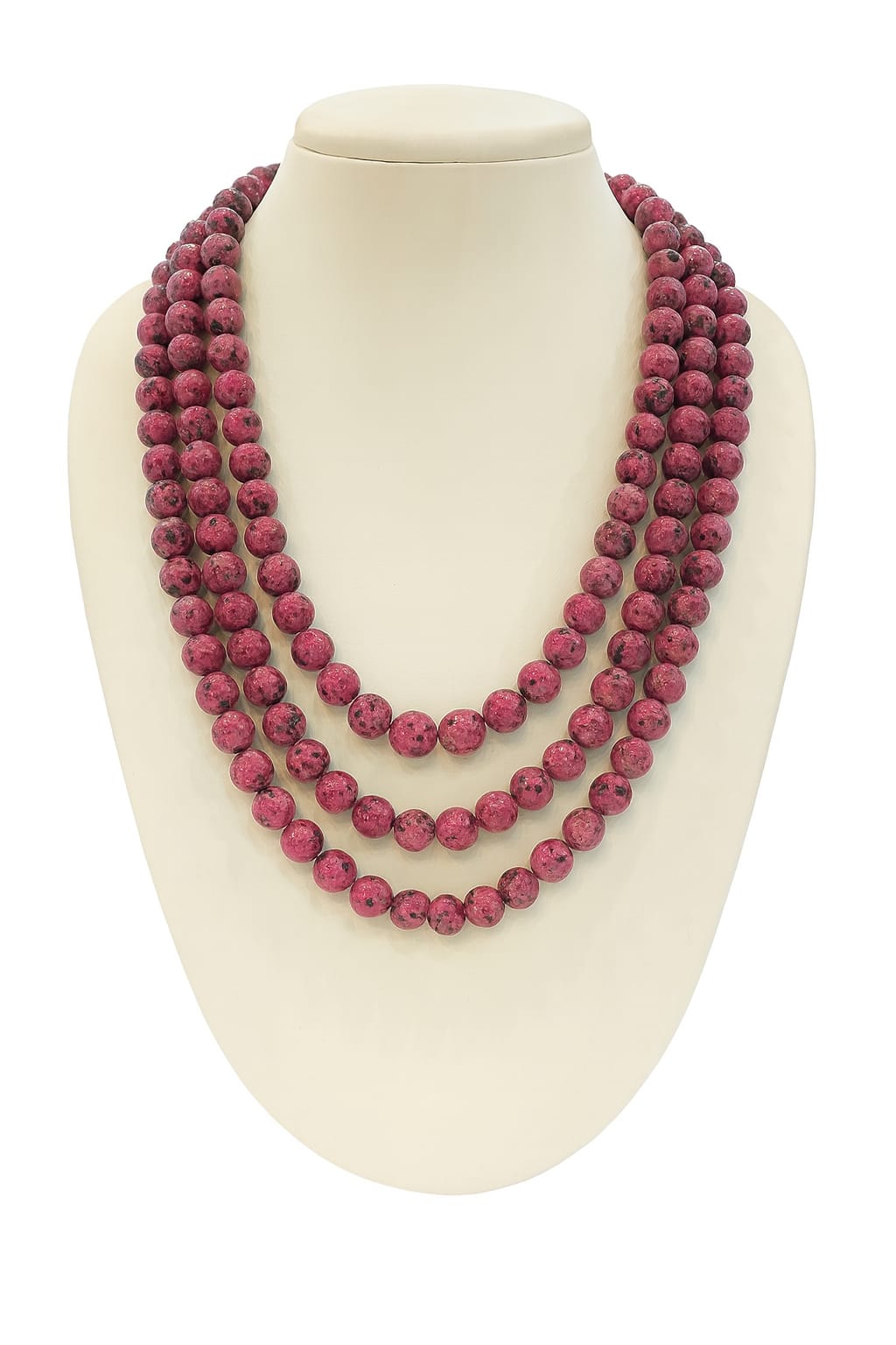 THREE LAYER RED ONYX BEADS MALA FOR WOMEN