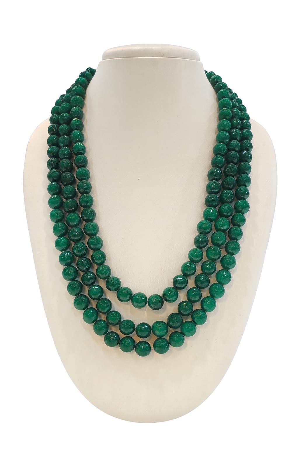 GREEN COLOUR THREE LAYER MALA FOR WOMEN