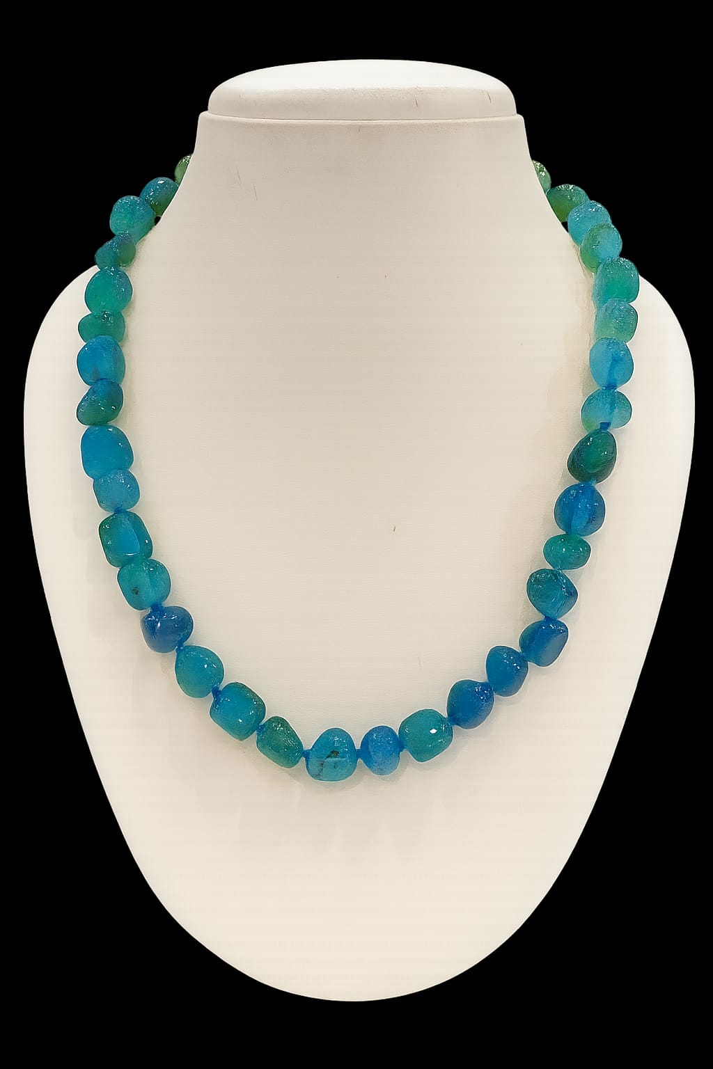 BLUE COLOUR TWO LAYER ONYX BEADS MALA FOR WOMEN